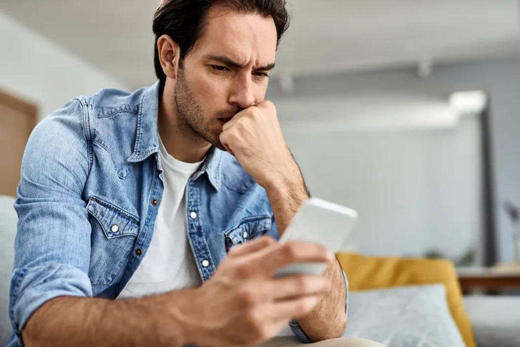 Man Upset on Phone