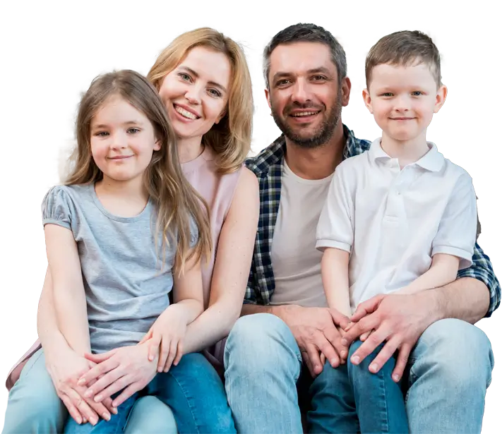 A family of 4 together for Therapeutic Supervised Visitation